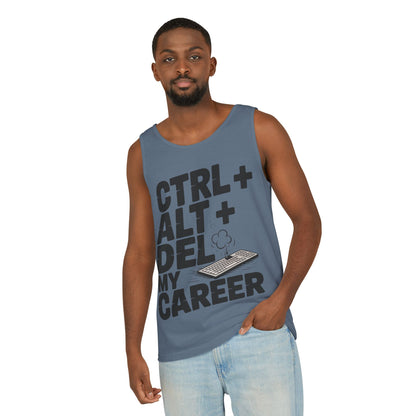 Ctrl Alt Del My Career Men's Tank Top, Funny Geek Sarcastic Office Humor Summer Shirt