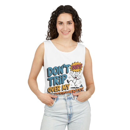 Funny Graphic Tank Top, Don't Trip Over My Awesomeness Tank, Womens Cotton Tank for Casual Wear, Gift for Friends, Birthday Gift, Humor Tee