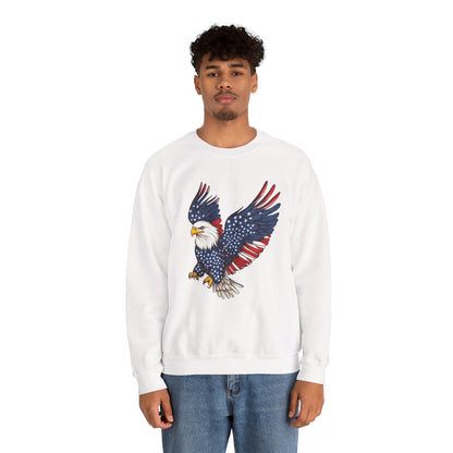 Patriotic Eagle Sweatshirt, Unisex Crewneck, USA Pride Apparel, Cozy Everyday Wear, Perfect for Independence Day, Gift for Patriots