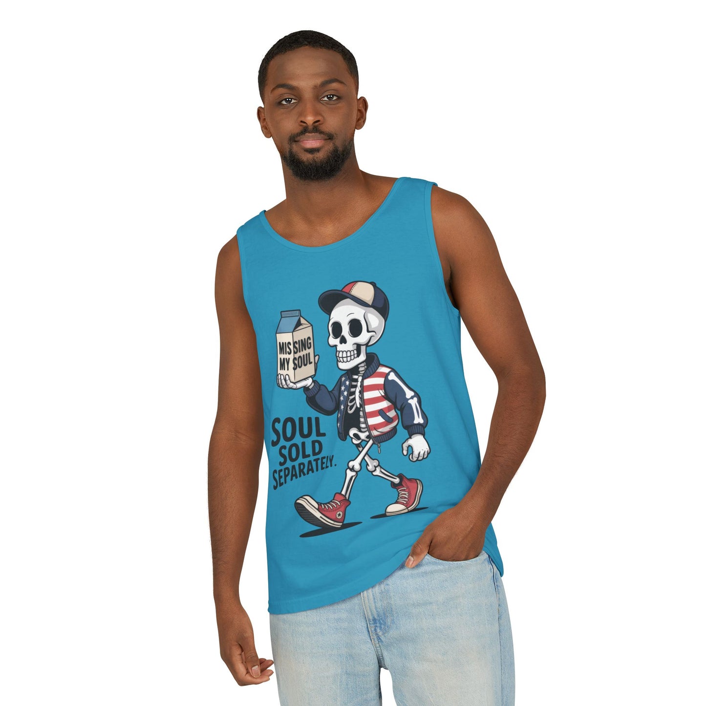 Funny Skeleton Tank Top, Soul Sold Separately Muscle Tee, Missing My Soul Graphic Shirt, Gothic Streetwear Workout Top