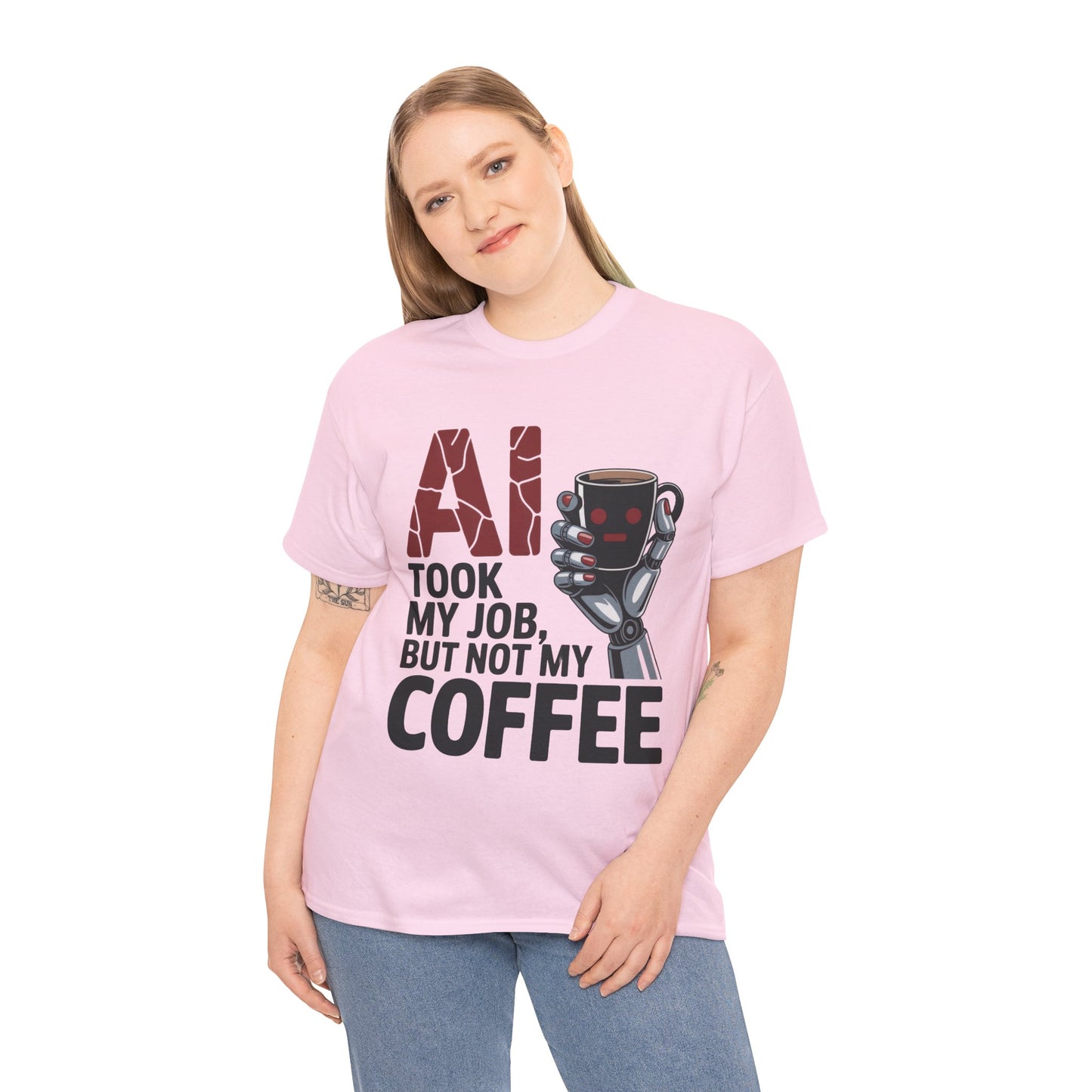Women's AI Coffee T-Shirt, Funny Robot Job Humor Tee, Geek Sarcastic Gift for Her, Sarcastic Work Shirt, Career Humor