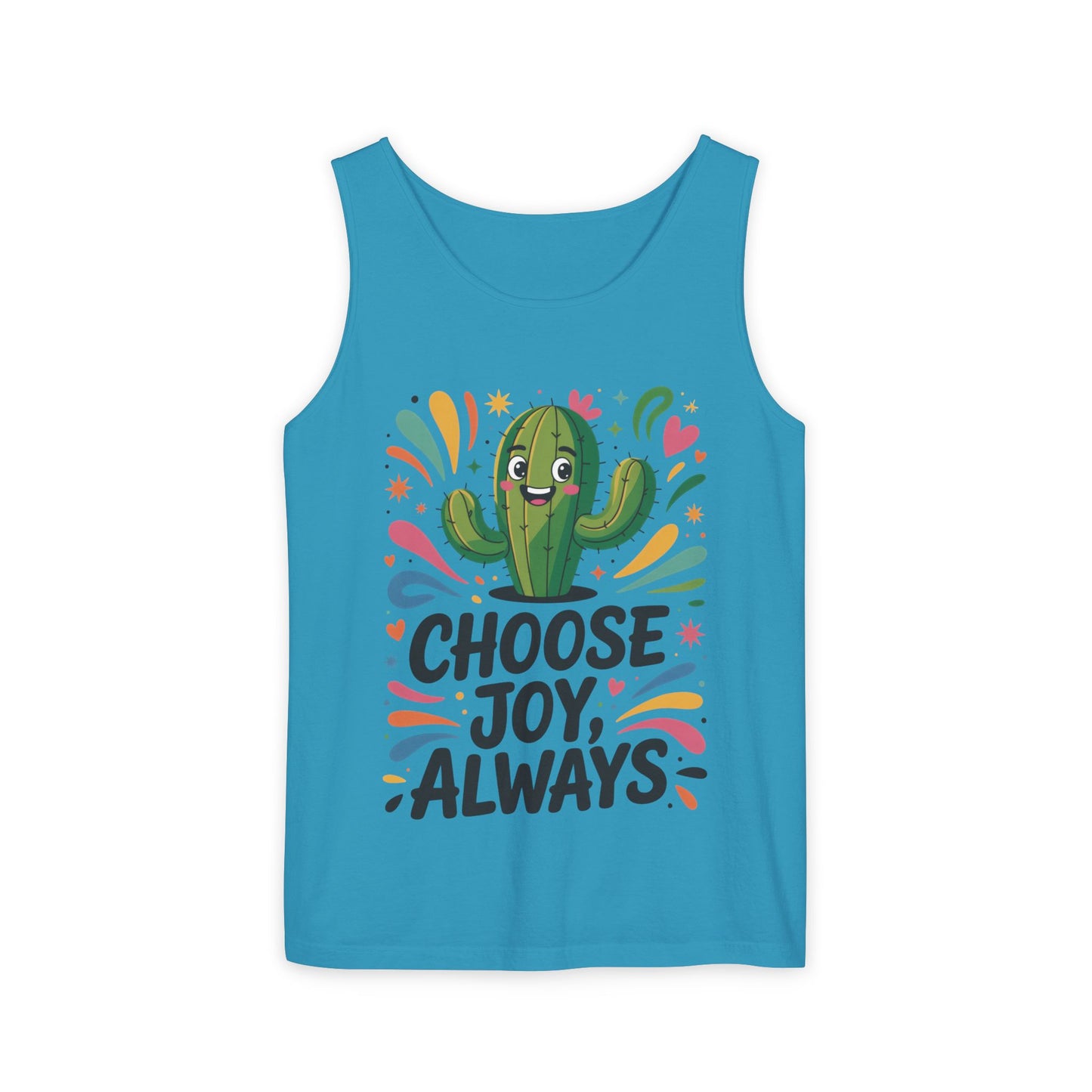 Joyful Cactus Womens Tank Top, Choose Joy Always, Summer Tank, Casual Wear, Gift for Friends, Trendy Top, Vacation Outfit