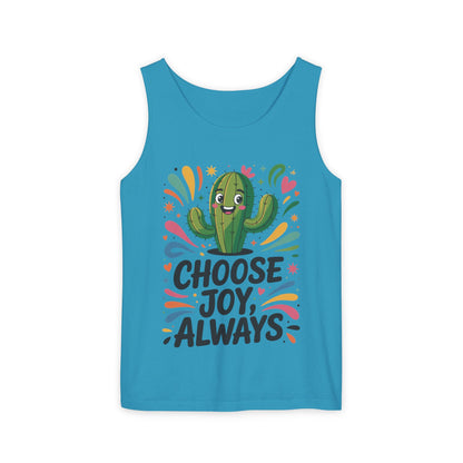 Joyful Cactus Womens Tank Top, Choose Joy Always, Summer Tank, Casual Wear, Gift for Friends, Trendy Top, Vacation Outfit