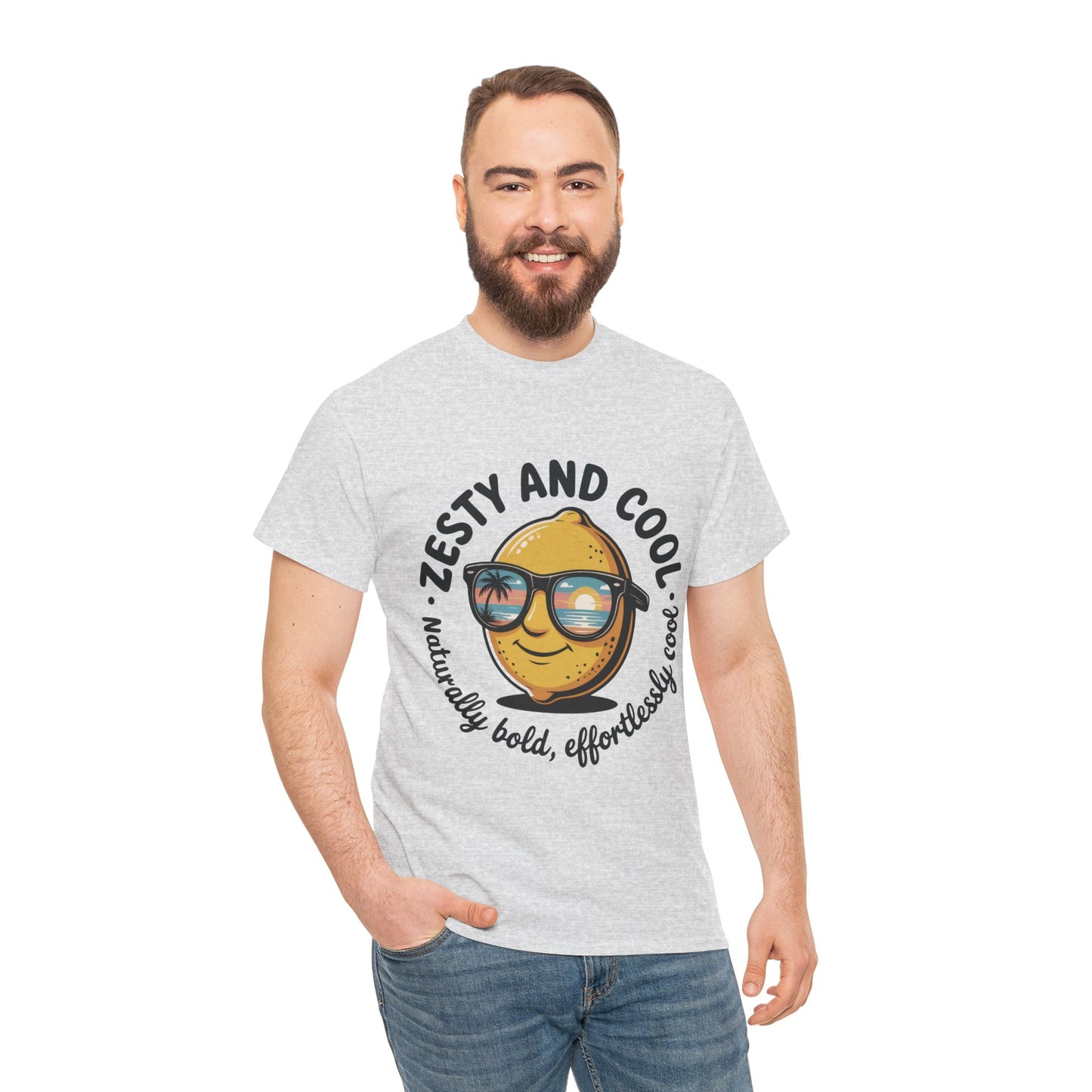 Zesty and Cool Mens Tee, Stylish Casual Shirt, Summer Outing Apparel, Fun Gift for Friends, Lemon Graphic T-Shirt, Birthday Present Idea