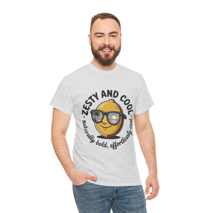 Zesty and Cool Mens Tee, Stylish Casual Shirt, Summer Outing Apparel, Fun Gift for Friends, Lemon Graphic T-Shirt, Birthday Present Idea