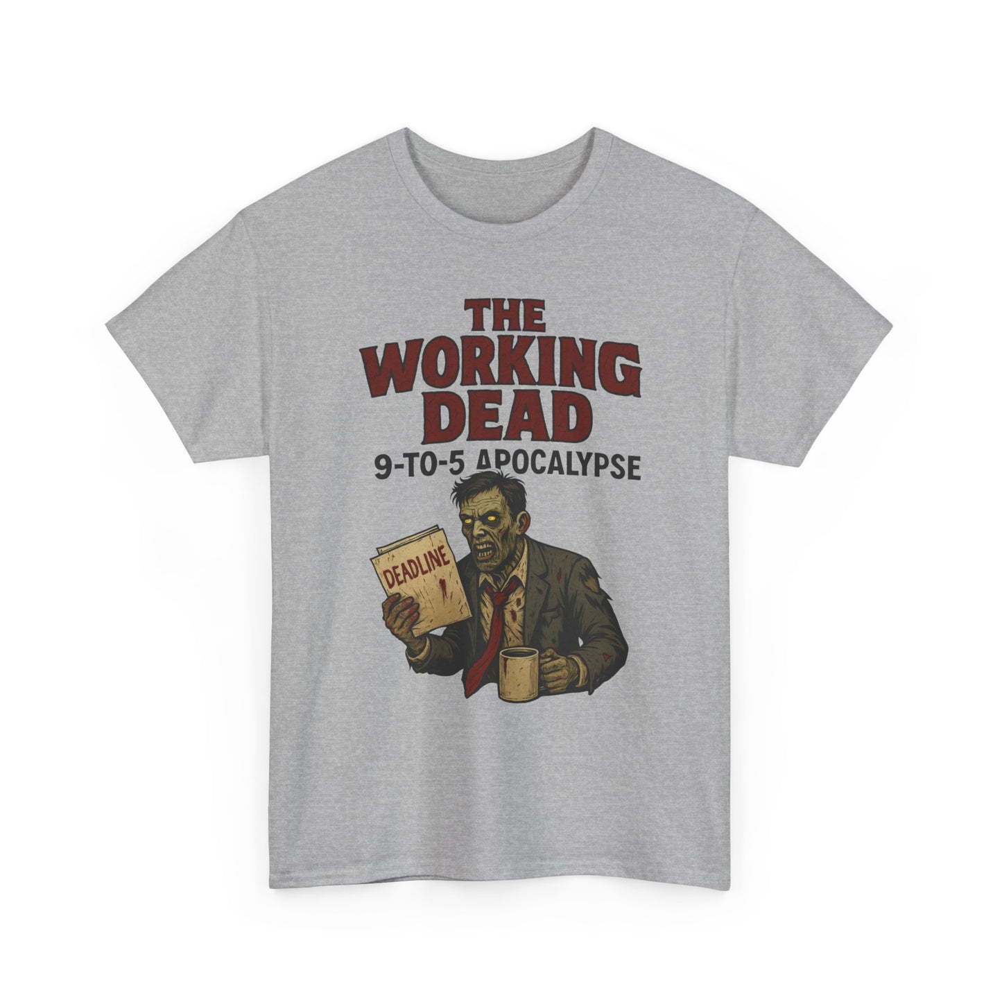 The Working Dead 9-to-5 Apocalypse Men's T-Shirt, Funny Horror Office Zombie Tee, Halloween Zombie Top, Work Humor Sweatshirt