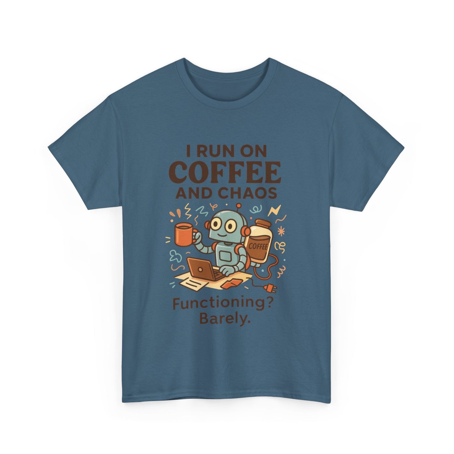 I Run on Coffee and Chaos Unisex Heavy Cotton Tee, Funny Coffee Lover Shirt, Gift for Him/Her, Work from Home Humor Tee, Relaxed Fit [...]