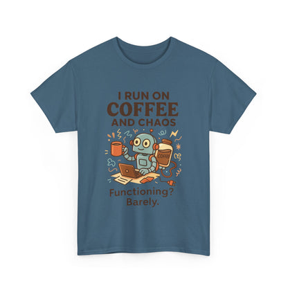 I Run on Coffee and Chaos Unisex Heavy Cotton Tee, Funny Coffee Lover Shirt, Gift for Him/Her, Work from Home Humor Tee, Relaxed Fit [...]