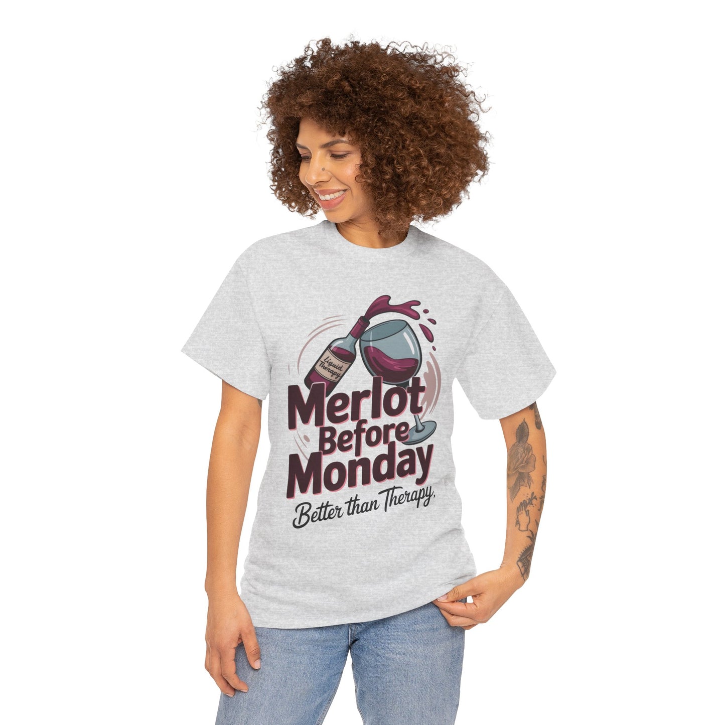 Merlot Before Monday Shirt Women, Funny Wine Tee, Better Than Therapy Tee, Wine Lover Gift