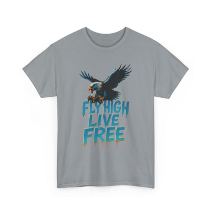 Fly High Live Free Eagle Graphic Mens T-Shirt, Eagle Tee, Fly Free Tee, Wild Flight