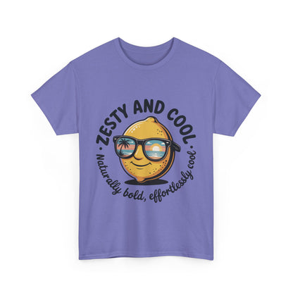 Zesty Lemon Tee, Womens Heavy Cotton T-Shirt, Funny Graphic Tee, Summer Apparel, Gift for Lemon Lovers, Casual Style, Funny Summer Tee