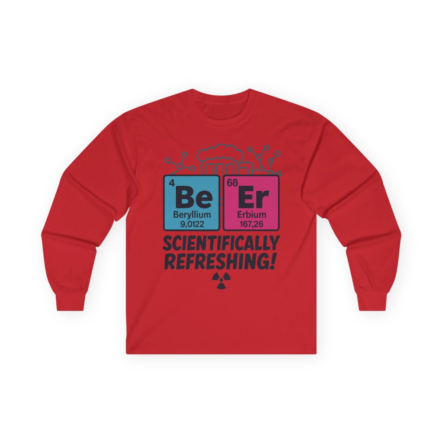 Chemistry Science Mens Long Sleeve Tee, Funny Science Shirt, Gift for Geeks, Beer Lover Top, Unique Birthday Present
