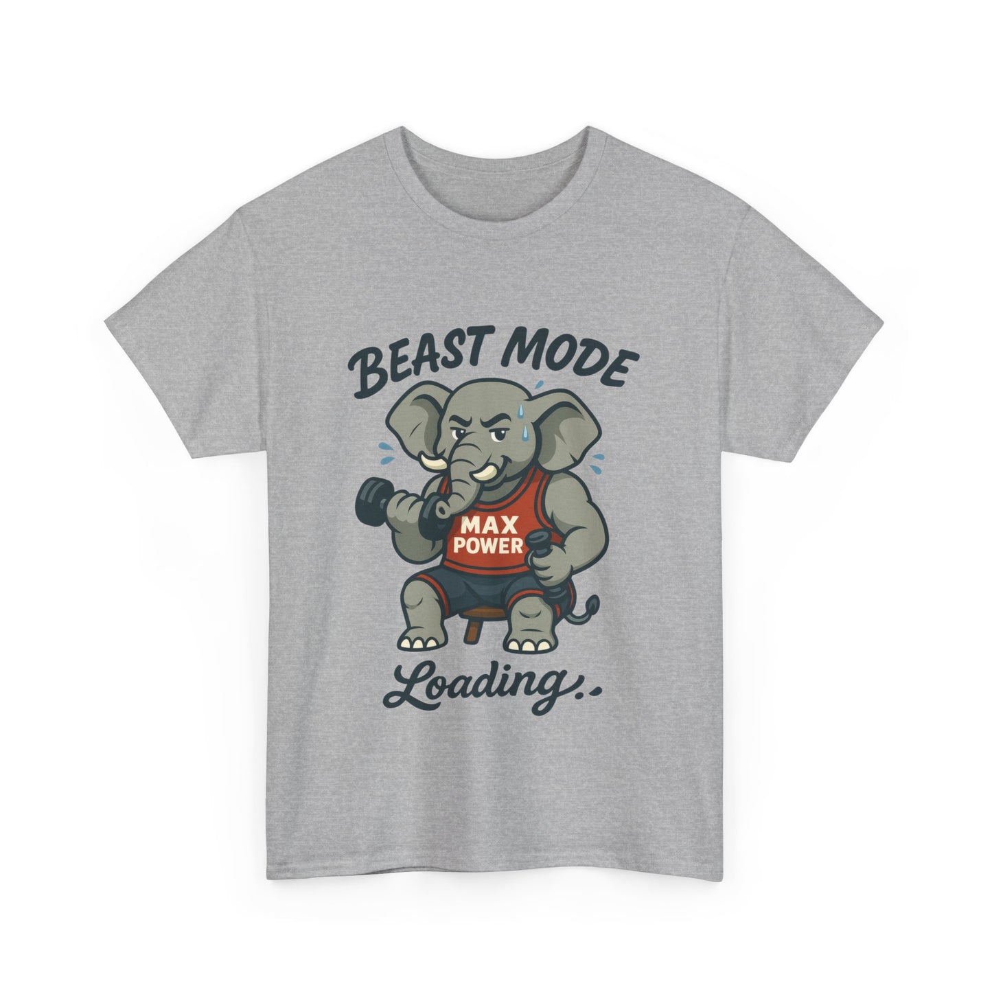 Beast Mode Elephant Gym Shirt, Funny Workout T-Shirt For Men, Max Power Fitness Tee, Beast Mode Loading Graphic, Gym Motivation Gift