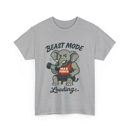 Beast Mode Elephant Gym Shirt, Funny Workout T-Shirt For Men, Max Power Fitness Tee, Beast Mode Loading Graphic, Gym Motivation Gift