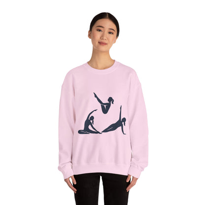 Womens Heavy Blend™ Crewneck Sweatshirt, Womens Pilates Sweatshirt, Yoga Fitness Graphic Pullover, Cute Workout Gym Top, Yoga Lover Gift
