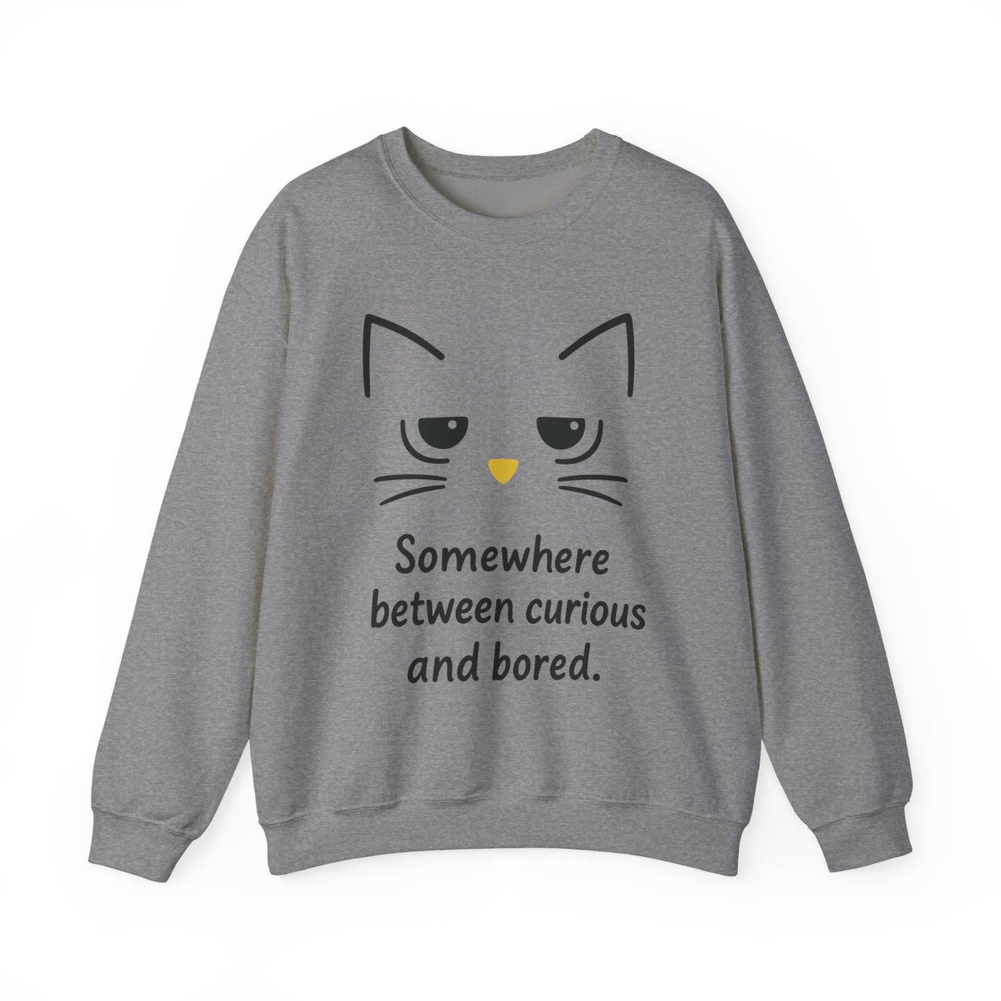 Whimsical Cat Crewneck Womens Sweatshirt, Cozy Relaxed Wear, Perfect Gift for Cat Lovers, Casual Everyday Style