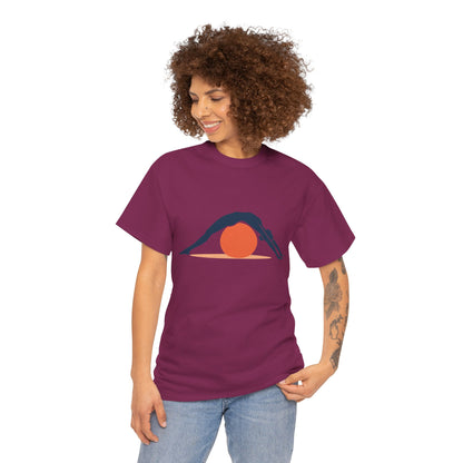 Womens Heavy Cotton Tee, Womens Pilates T-Shirt, Yoga Fitness Graphic Tee, Workout Gym Activewear Top