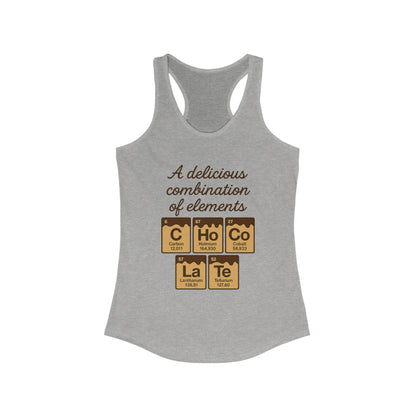 Chemical Elements Racerback Tank, Cute Exercise Top, Gym Shirt, Science Gift, Women's Workout Clothing