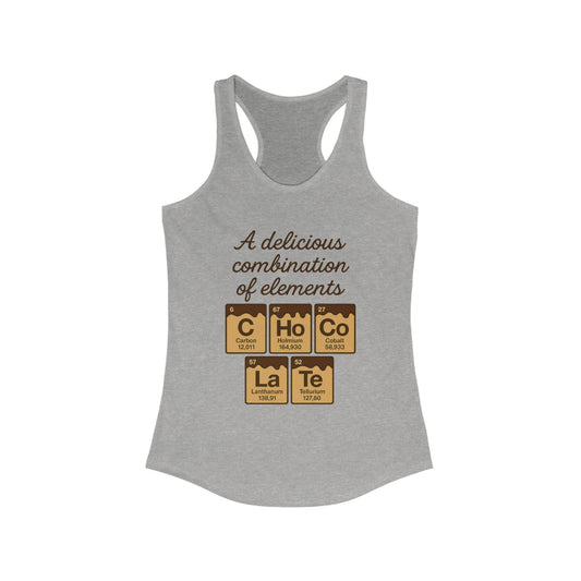 Chemical Elements Racerback Tank, Cute Exercise Top, Gym Shirt, Science Gift, Women's Workout Clothing