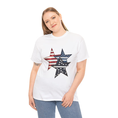 Patriotic Star Unisex Tee, USA Pride T-Shirt, Independence Day Outfit, All-American Style Shirt, Gift for Veterans, 4th of July Celebration