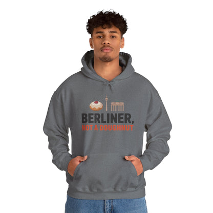 Mens Heavy Blend™ Hooded Sweatshirt, Berliner Not a Doughnut Funny Berlin Hoodie for Men