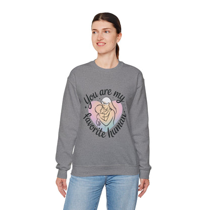 You Are My Favorite Human Mom Sweatshirt, Cute Pastel Heavy Blend Crewneck for Mothers Day, Cozy Gift for Moms, Mothers Day Gift