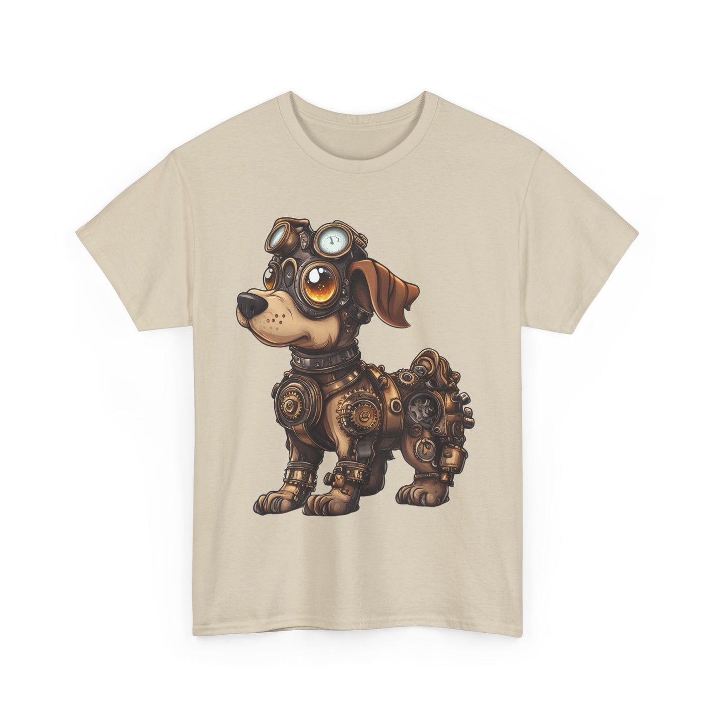 Cyberpunk Pup Design Mens Tee, Steampunk Dog Tee, Dog Lover Gift, Vintage Style, Fun Graphic Tee, Quirky Pet Apparel