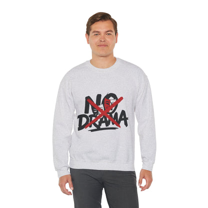 No Drama Mens Crewneck Sweatshirt, Casual Everyday Wear, Gift for Friends, Relaxed Vibes, Comfortable Fashion