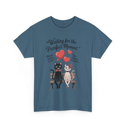 Cute Cat Lovers Tee, Womens Heavy Cotton Tee for Pet Owners, Funny Cat Shirt, Gift for Cat Lovers, Casual T-Shirt, Animal Art Tee