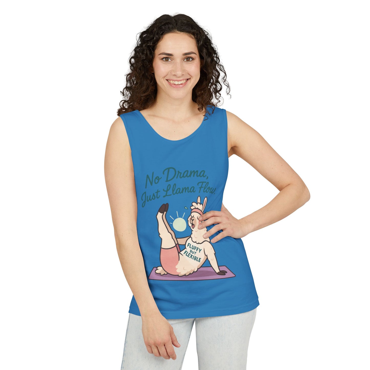 Llama Yoga Tank Top, Funny Yoga Llama Tank for Women, Gift for Yogis, Fun Yoga T-Shirt for Animal Lovers, Funny Workout Top, Summer Wear