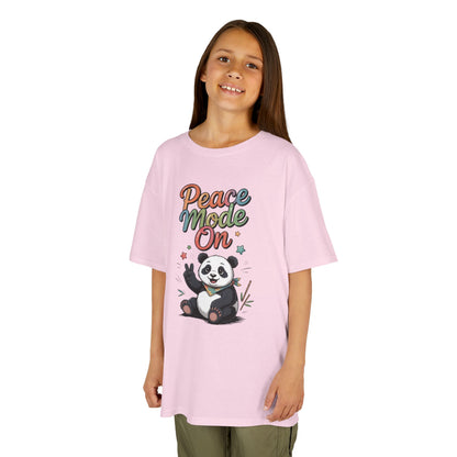 Peace Mode On Kids Tee, Cute Panda Shirt, Fun Gift for Children, Peace-Themed Apparel, Perfect for Birthdays, Casual Wear