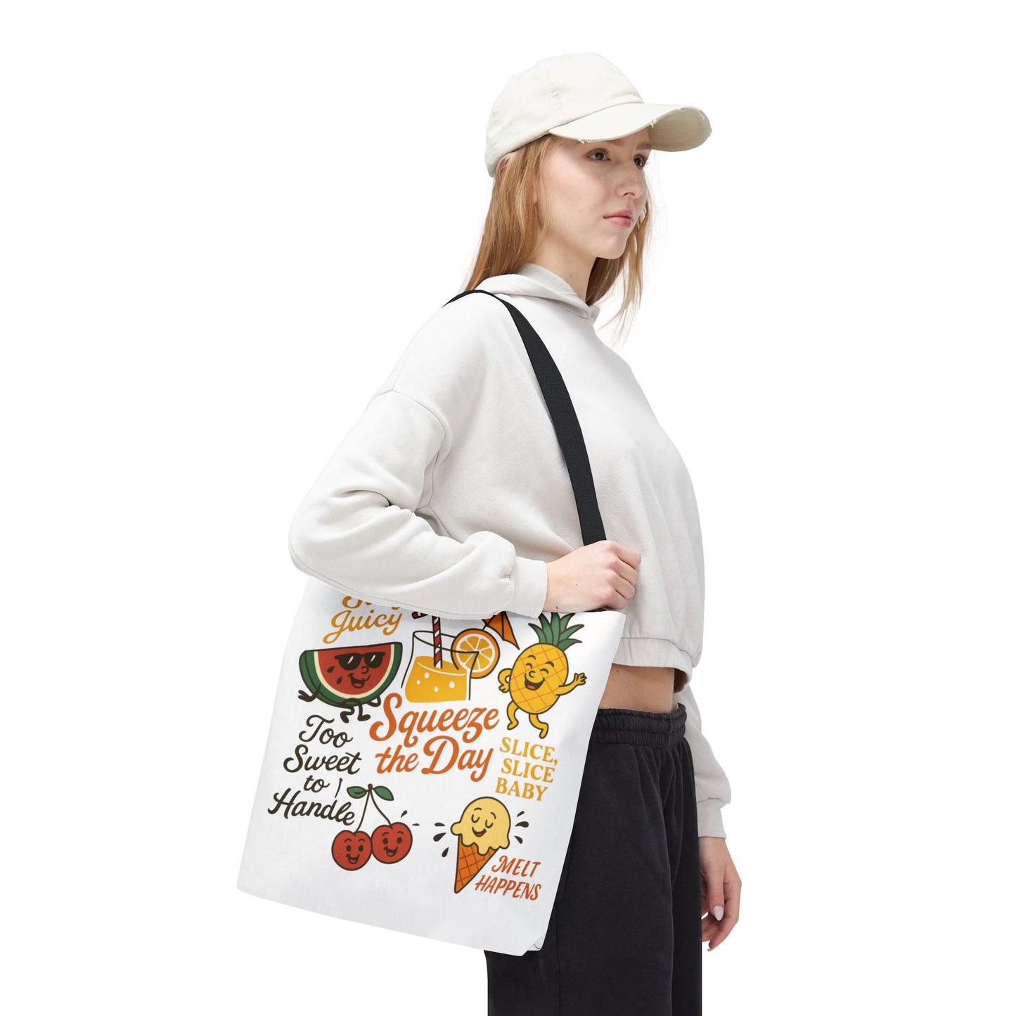 Juicy Summer Tote Bag, Fun Beach Carryall, Perfect for Grocery Shopping, Reusable Market Tote, Cute Gift for Fruit Lovers, Large Tote Bag
