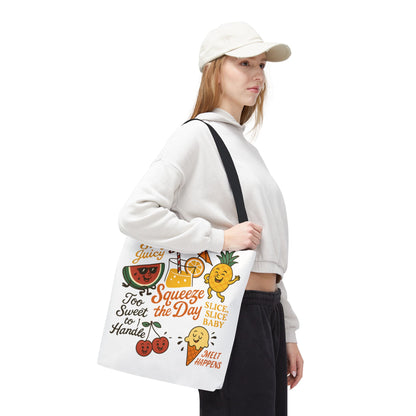 Juicy Summer Tote Bag, Fun Beach Carryall, Perfect for Grocery Shopping, Reusable Market Tote, Cute Gift for Fruit Lovers, Large Tote Bag