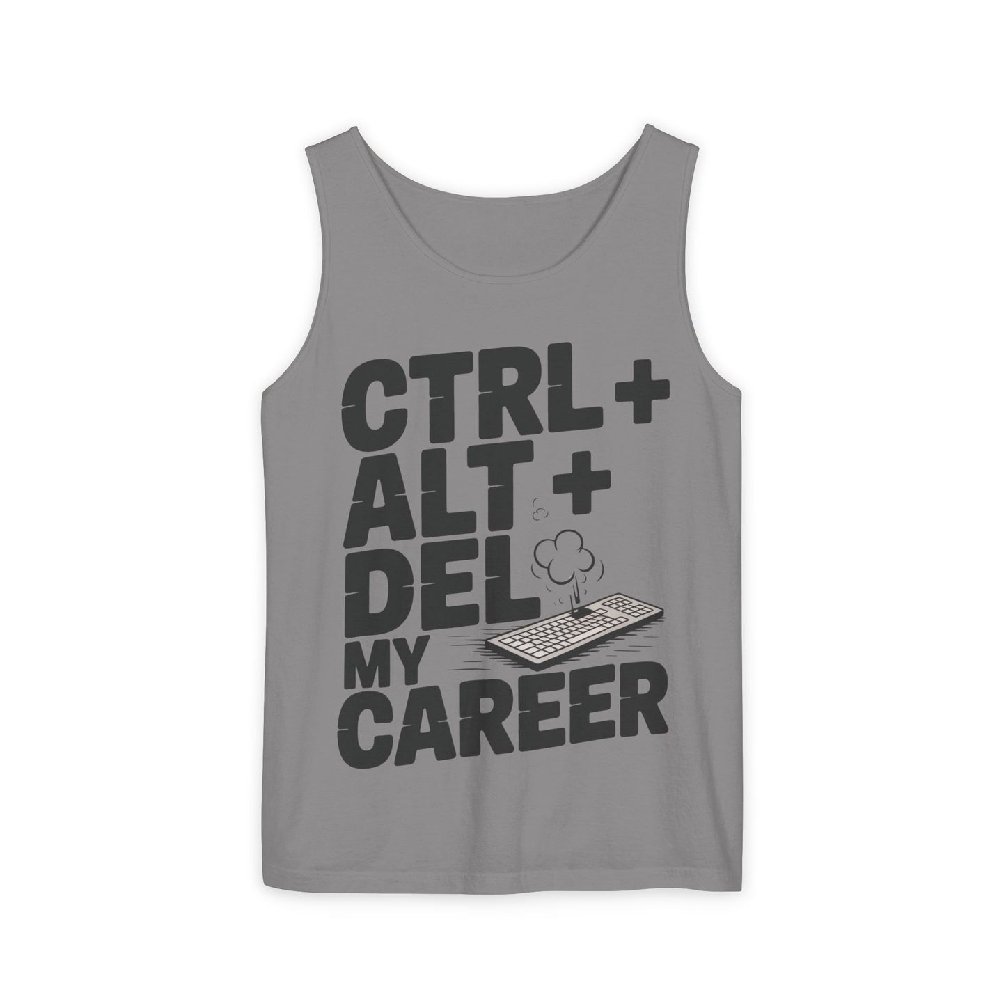 Ctrl Alt Del My Career Men's Tank Top, Funny Geek Sarcastic Office Humor Summer Shirt