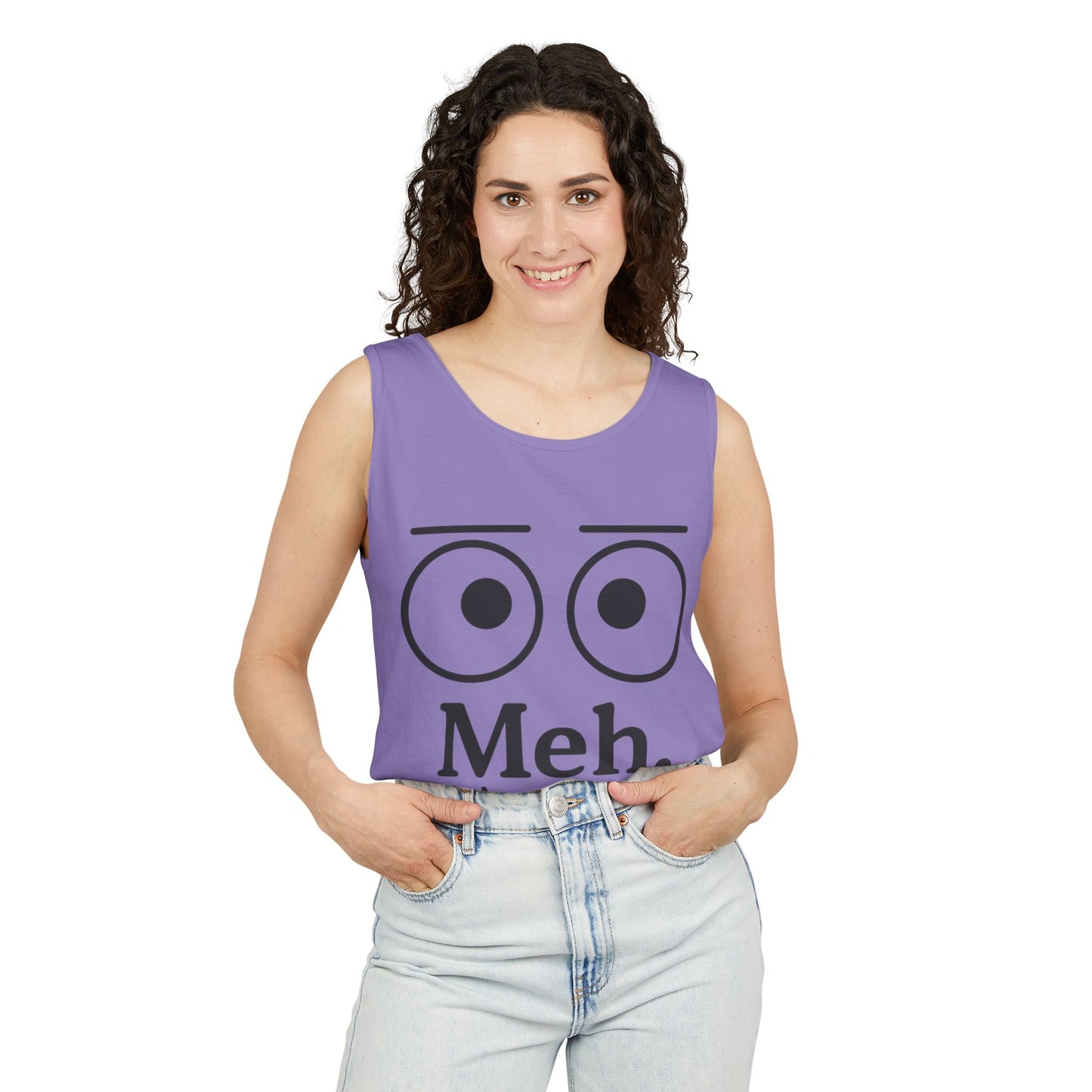 Womens Funny Graphic Tank Top with 'Meh. Wow... so exciting' Quote, Casual Wear, Summer Apparel, Gift for Friends, Humor Tank