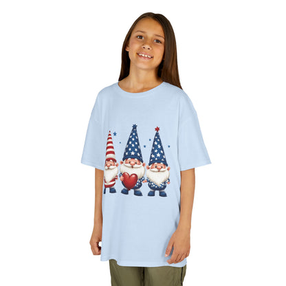 Patriotic Gnome Kids Tee, Cute 4th of July Shirt, Adorable Summer Outfit, Kids Casual Wear, Independence Day Gift