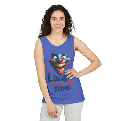 Laugh Out Loud Unisex Tank Top, Funny Graphic Top, Humor Shirt, Summer Apparel, Gift for Clowns, Party Wear