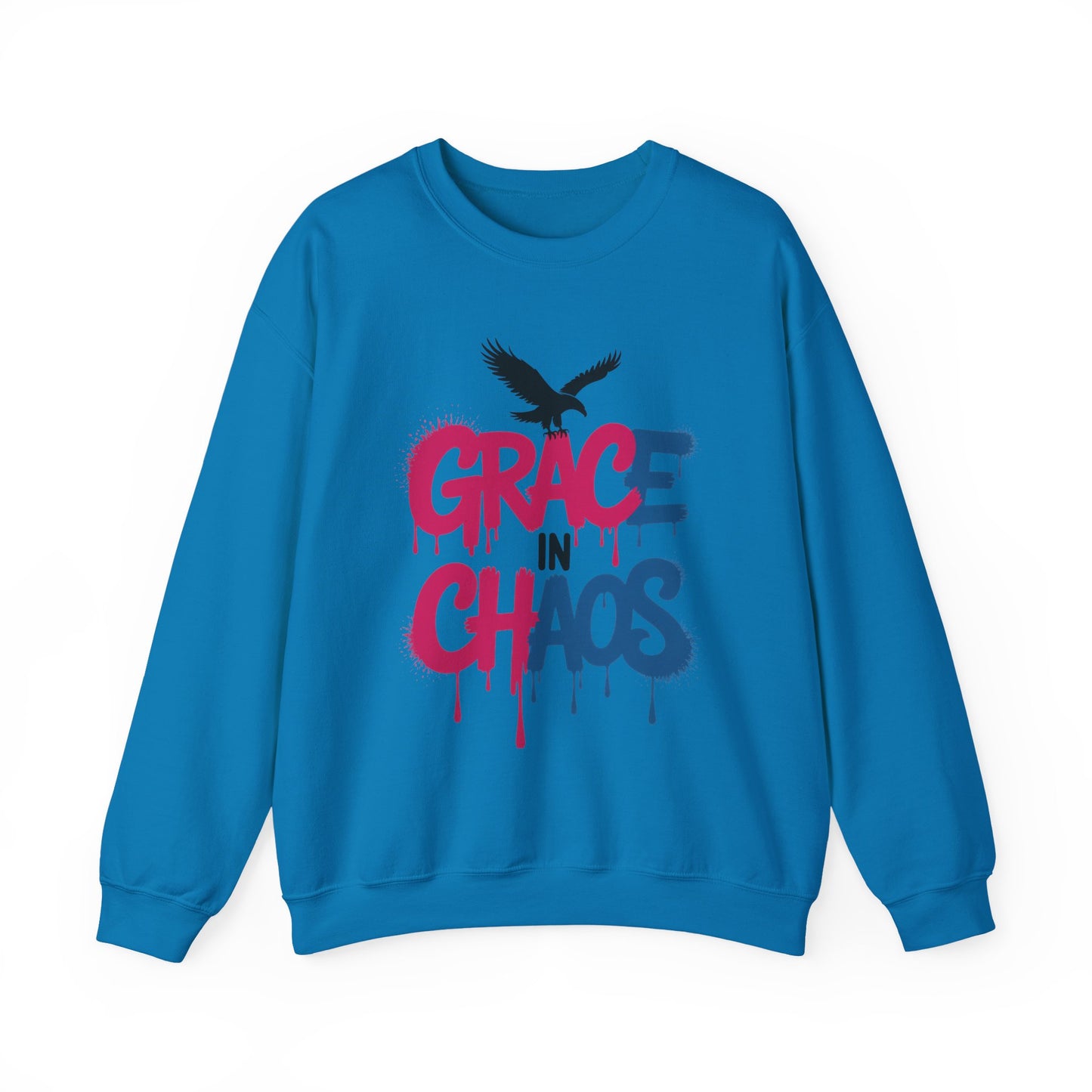 Women's Sweatshirt Grace in Chaos, Graffiti Dripping Street Art Pullover, Bold Urban Graphic