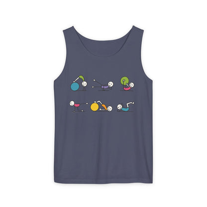 Womens Garment-Dyed Tank Top, Fit Fun Pilates Womens Tank Top, Cute Workout Shirt, Funny Yoga Gym Top for Women