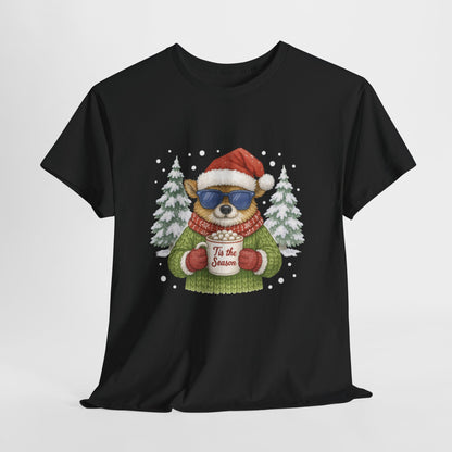 Women's Tis the Season Christmas T-Shirt, Cool Reindeer Holiday Tee