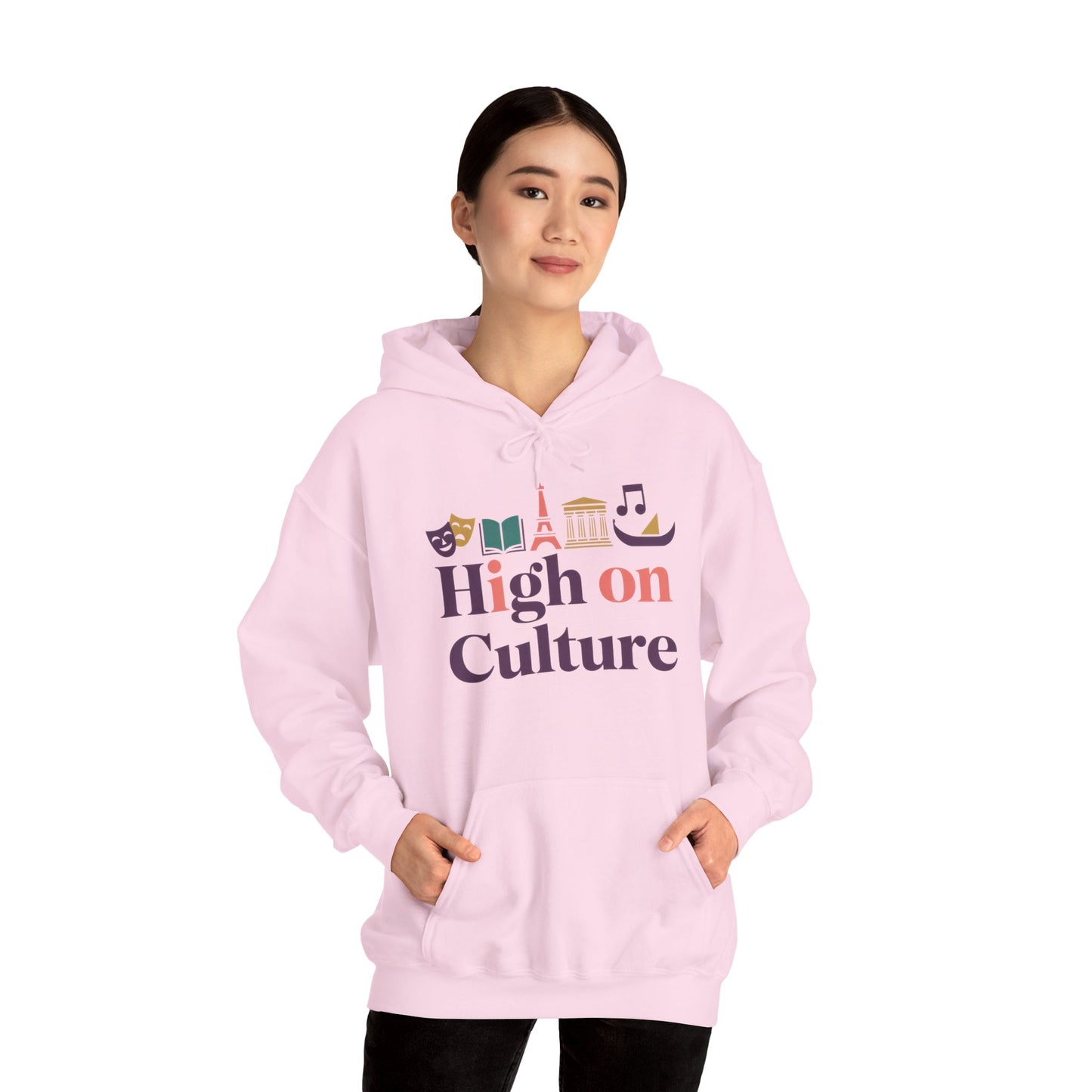 Womens Heavy Blend™ Hooded Sweatshirt, High on Culture Womens Hoodie, Cozy Cultural Graphic Hoodie