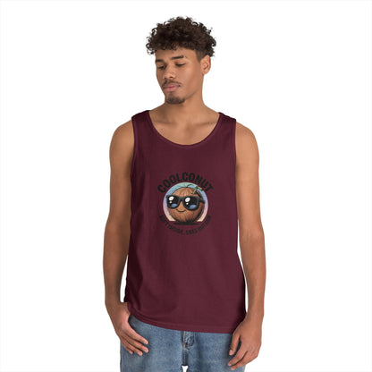 Coolconut Unisex Heavy Cotton Tank Top - Fun Summer Tee, Cute Beach Outfit, Vacation Wear, Gift for Him or Her, Trendy Summer Apparel
