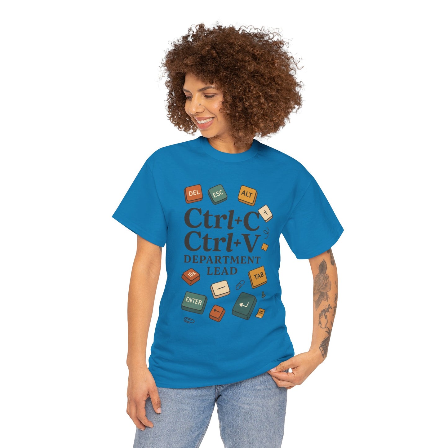 Funny Office T-Shirt - Ctrl+C Ctrl+V Department Lead Tee, Gift for Tech Lover, Creative Workwear, Programmer Apparel, Geeky Humor Shirt
