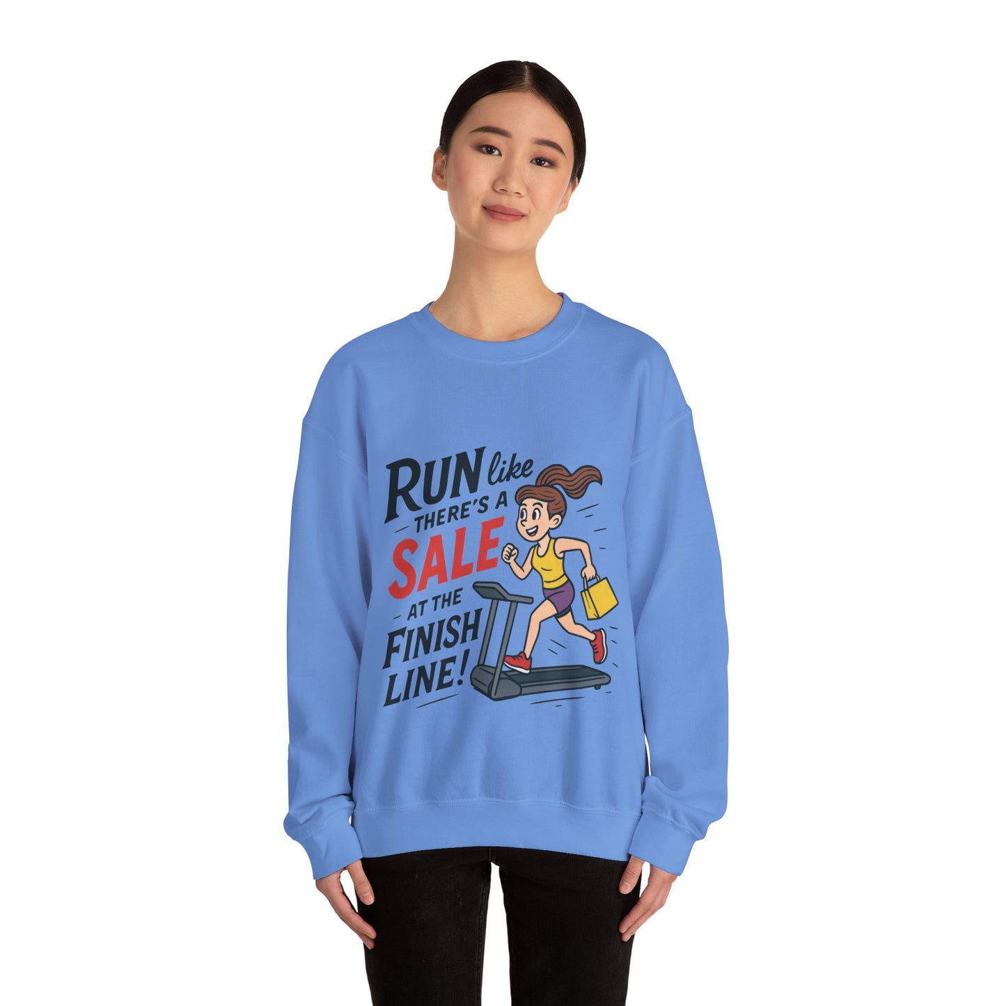Run Like Theres a SALE at the Finish Line! Womens Sweatshirt, Funny Shopping Pullover, Treadmill Runner Gift for Her, Sale Humor Tee
