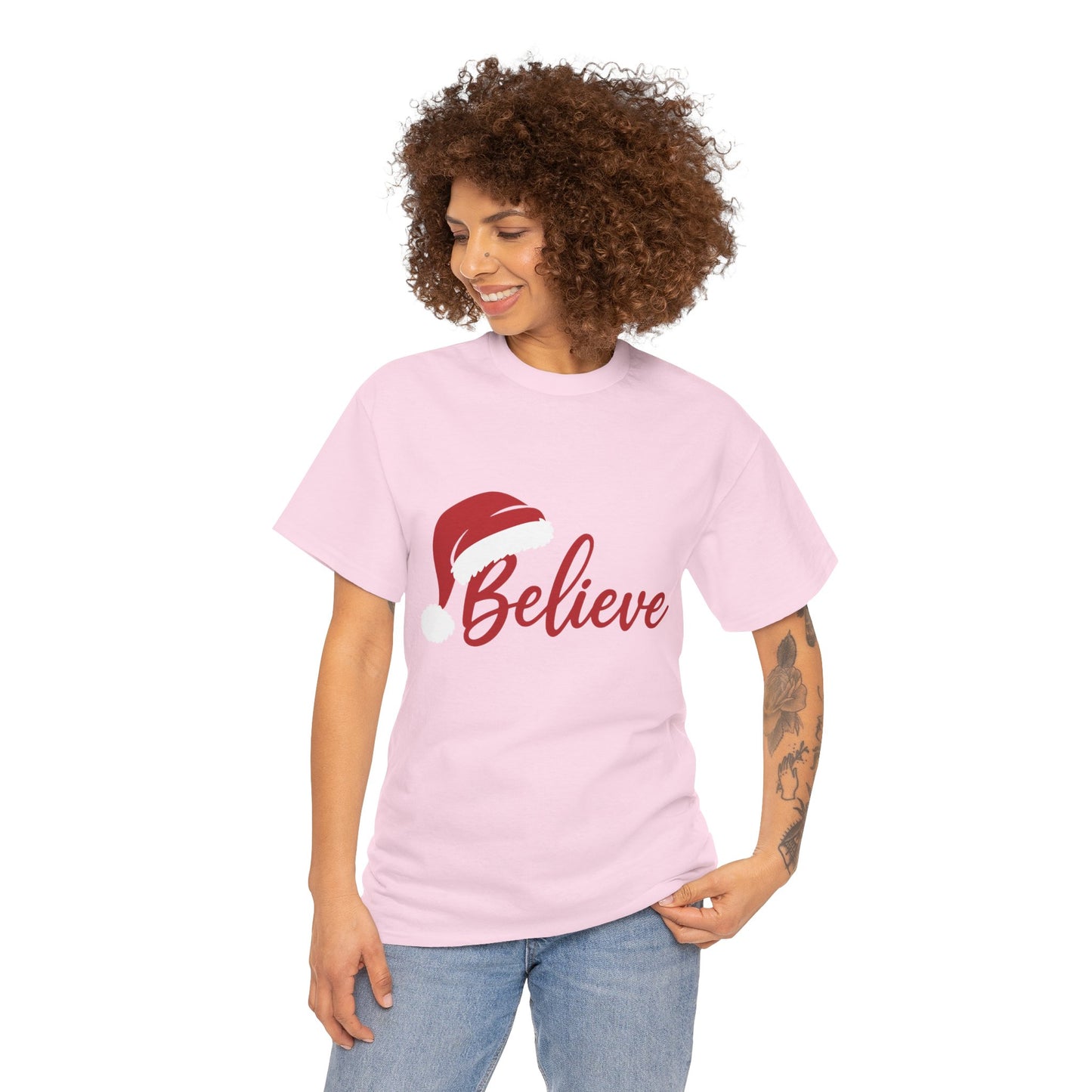 Believe Christmas Women's Shirt, Minimalist Holiday Tee