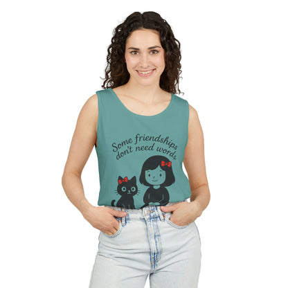 Friendship Tank Top, Cute Cat Lovers Gift, Womens Summer Apparel, Perfect for Casual Outings, Friendship Day, Cat Mom Tees