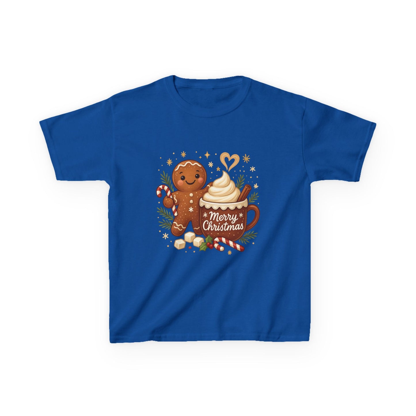 Gingerbread - Hot Cocoa Christmas Shirt for Kids, Cute Holiday Girls Tee, Kids Heavy Cotton™ Tee