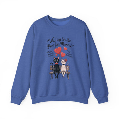 Cute Cat Lovers Womens Sweatshirt, Cozy Gift for Pet Owners, Perfect for Valentine's Day, Animal Lover Apparel, Relaxed Love Sweatshirt