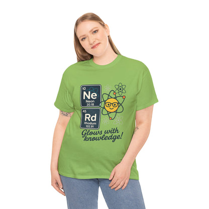 Funny Womens Nerd T-Shirt, NeRd Periodic Table Shirt, Glowing Knowledge Tee, Science Lover Gift, Chemistry Shirt, STEM Apparel, Science Tee
