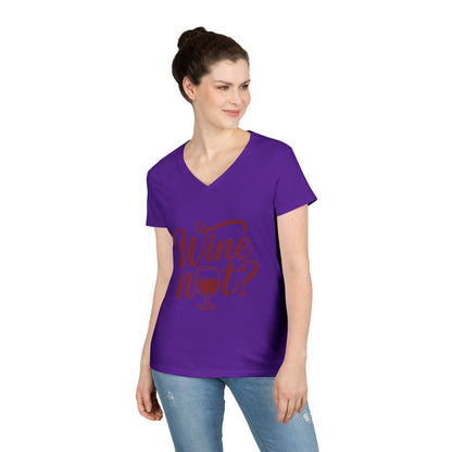 Wine Themed Ladies' V-Neck T-Shirt, Wine Lover Gift, Wine Humor Shirt, Girls Night Party Tee, Wine Pun Graphic Top, Fun Drink Shirt